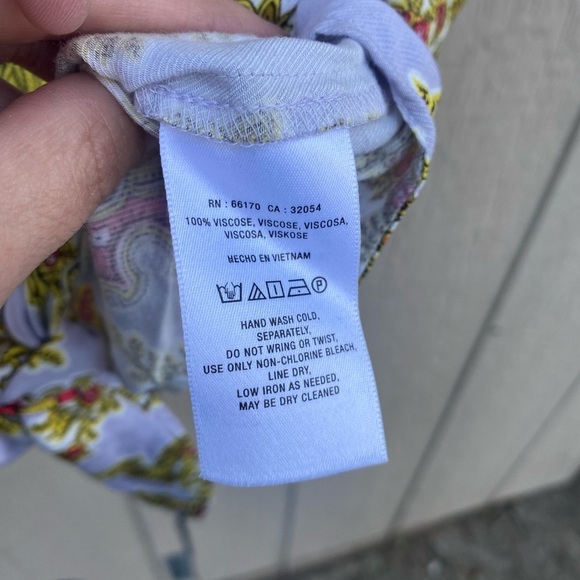 Anthropologie Echarpe Cropped Blouse French Brocade Pattern Blue Red Yellow Sz 0 - Picture 5 of 6